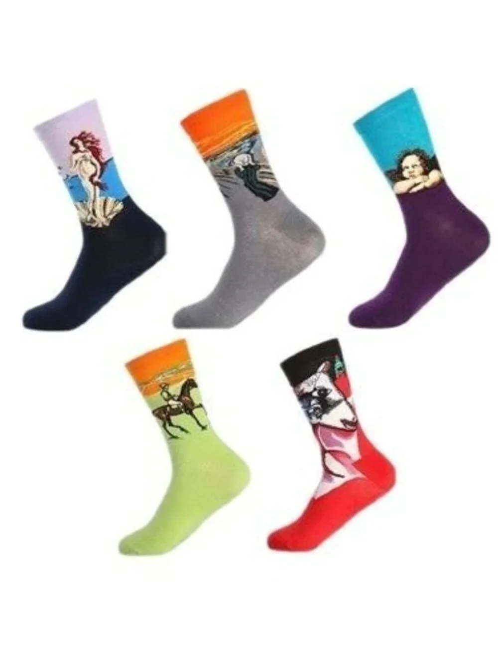 Bonangel Funny Novelty Socks Cherub Horse Mermaid Scream 5 Pairs Unisex NWT